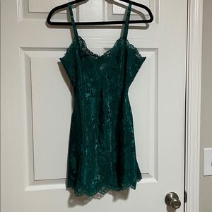 Victoria's Secret Emerald Green Lace Chemise